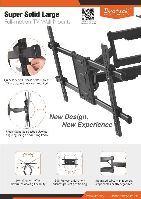 Speedex LPA49-686 Heavy-Duty Full-Motion TV Wall Mount,  50"- 90" Flat Panel TVs up to 75kg/165lbs. - DirectEASYBUY