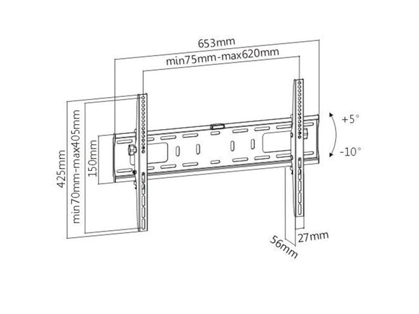 Speedex LP42-46DT Economy Heavy-duty Tilt TV Wall Mounts For most 37-70 inch LED TV (Replace MT117M)