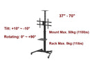 Telescopic Height Adjustable Steel TV Cart - For most 37"-70" LED/LCD Flat Panel TVs - DirectEASYBUY